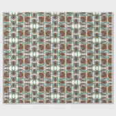 ヴィンテージエストニアフローラフォークアートパターン ラッピングペーパー (フラット)