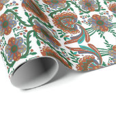 ヴィンテージエストニアフローラフォークアートパターン ラッピングペーパー (ロールコーナー)