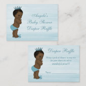 ヴィンテージエスニックプリンスベビーシャワーおむつラッフル エンクロージャーカード (正面/裏面)