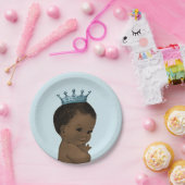 ヴィンテージエスニックプリンスベビーシャワーブルー ペーパープレート (パーティー)