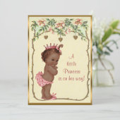 ヴィンテージエスニックプリンセスバラ&ハートベビーシャワー 招待状 (スタンド正面)