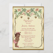 ヴィンテージエスニックプリンセスバラ&ハートベビーシャワー 招待状 (裏面)