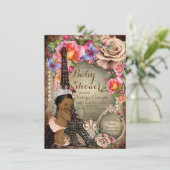 ヴィンテージエスニックプリンセスパリベビーシャワー 招待状 (スタンド正面)