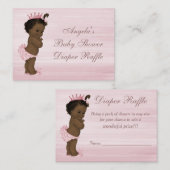 ヴィンテージエスニックプリンセス赤ちゃんシャワーおむつラッフル エンクロージャーカード (正面/裏面)