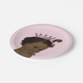 ヴィンテージエスニックプリンセス赤ちゃんシャワーピンク ペーパープレート (アングル)