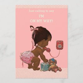 ヴィンテージエスニックベビーオンフォンベイビーシャワーシェブロン 招待状