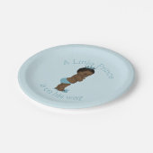 ヴィンテージエスニックリトルプリンスベビーシャワーブルー ペーパープレート (アングル)