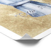 ヴィンテージエスプレッソコーヒーモカポットウォーターカラーアート ポスター (角)