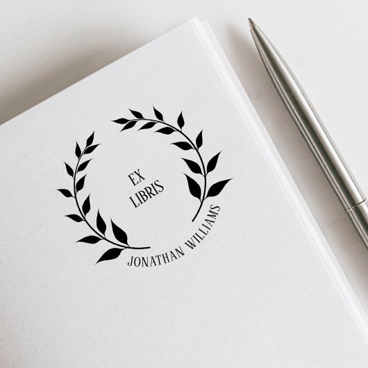 ヴィンテージエックスリリスローレルリースカスタムブック ラバースタンプ