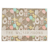 ヴィンテージエッグズバニーチックイースターパーソナライズされた ラージペーパーバッグ (裏面)