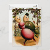 ヴィンテージエッグダンサー復活祭はがき ポストカード (正面/裏面)