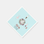 ヴィンテージエッグバニーワイルドフラワーパーソナライズされた復活祭 スタンダードカクテルナプキン (角)