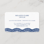 ヴィンテージエッチングスタイル魚、波海テーマ白 名刺 (裏面)