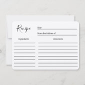 ヴィンテージエッフェルタワーとピンクの花レシピカード 招待状 (裏面)