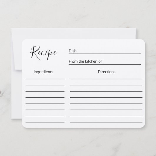 ヴィンテージエッフェルタワーとピンクの花レシピカード 招待状 (裏面)