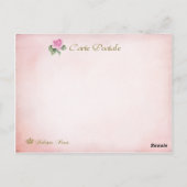 ヴィンテージエッフェルタワーとピンクローズ ポストカード (裏面)