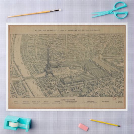 ヴィンテージエッフェルタワーエフェメラデクページ展 薄葉紙 (クラフト)