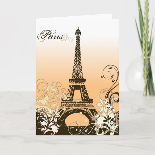 ヴィンテージエッフェルタワーオブパリグリーティングカード カード (正面)