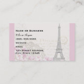 ヴィンテージエッフェルタワーコラージュとピンクのWIldflower 名刺 (裏面)