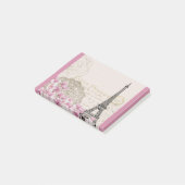 ヴィンテージエッフェルタワーコラージュとピンクのWiLdflowers ポストイット (アングル)