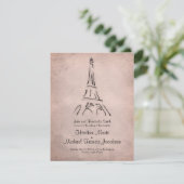 ヴィンテージエッフェルタワーセピア結婚式招待状 招待状 (スタンド正面)