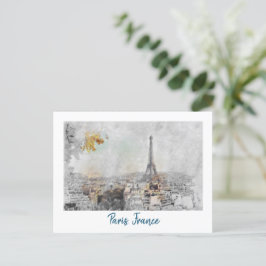 ヴィンテージエッフェルタワートラベルポストカード – レトロパリ ポストカード