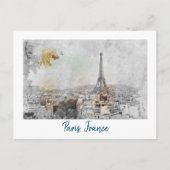 ヴィンテージエッフェルタワートラベルポストカード – レトロパリ ポストカード (正面)