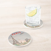 ヴィンテージエッフェルタワーパリエアトラベルリトグラフ コースター (側面)