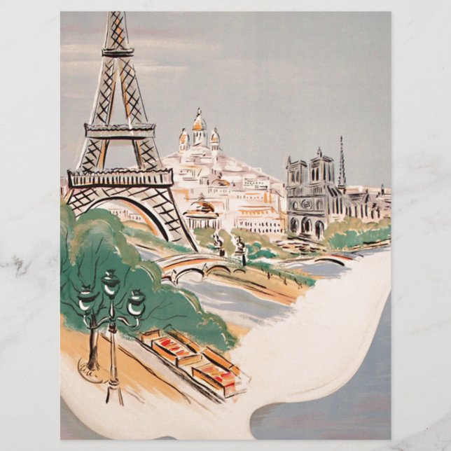 ヴィンテージエッフェルタワーパリエアトラベル広告ズ (正面)