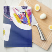 ヴィンテージエッフェルタワーパリエアトラベル広告ズ キッチンタオル (四つ折り)