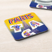 ヴィンテージエッフェルタワーパリエアトラベル広告ズ コースター (左側)