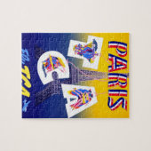 ヴィンテージエッフェルタワーパリエアトラベル広告ズ ジグソーパズル (横)