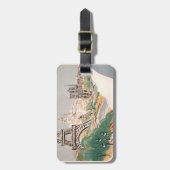 ヴィンテージエッフェルタワーパリエアトラベル広告ズ ラゲッジタグ (正面縦)