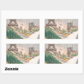 ヴィンテージエッフェルタワーパリエアトラベル広告ズ 長方形シール (シート)