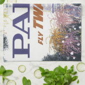 ヴィンテージエッフェルタワーパリエアトラベル キッチンタオル (折り畳み)