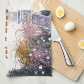 ヴィンテージエッフェルタワーパリエアトラベル キッチンタオル (四つ折り)