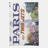 ヴィンテージエッフェルタワーパリエアトラベル キッチンタオル (縦)