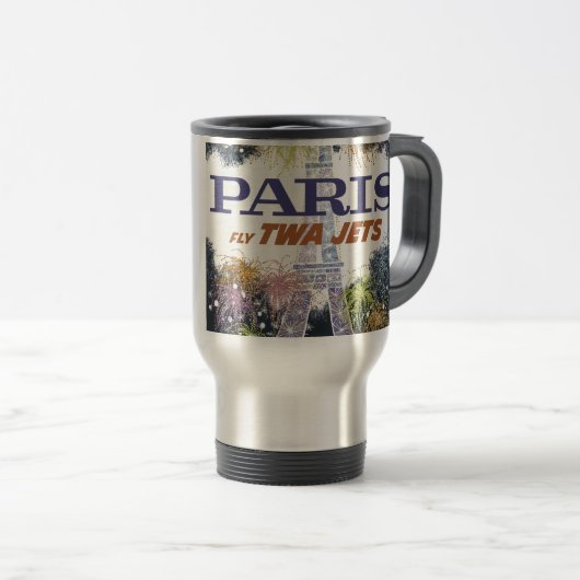 ヴィンテージエッフェルタワーパリエアトラベル トラベルマグ (正面右)