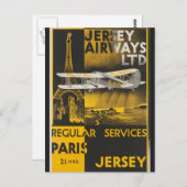 ヴィンテージエッフェルタワーパリエフランスのアトラベル ポストカード (正面/裏面)