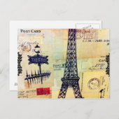 ヴィンテージエッフェルタワーパリハ感動的ガキ ポストカード (正面/裏面)