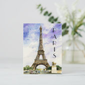 ヴィンテージエッフェルタワーパリフランスウォーター ポストカード (スタンド正面)