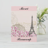 ヴィンテージエッフェルタワーパリフランスサンキュー サンキューカード (スタンド正面)