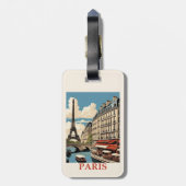 ヴィンテージエッフェルタワーパリフランスセーヌカフェ ラゲッジタグ (裏面縦)