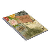 ヴィンテージエッフェルタワーパリフランストラベルコラージュ ノートブック (右側)