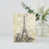 ヴィンテージエッフェルタワーパリフランス軍隊 ポストカード (スタンド正面)