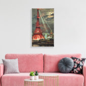 ヴィンテージエッフェルタワーパリフランス キャンバスプリント (インサイチュ (リビング))