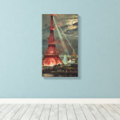 ヴィンテージエッフェルタワーパリフランス キャンバスプリント (インサイチュ (ウッドフロア))