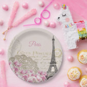 ヴィンテージエッフェルタワーパリポストカード ペーパープレート (パーティー)