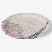 ヴィンテージエッフェルタワーパリポストカード ペーパープレート (アングル)