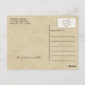 ヴィンテージエッフェルタワーパリポストマークサンキュー ポストカード (裏面)